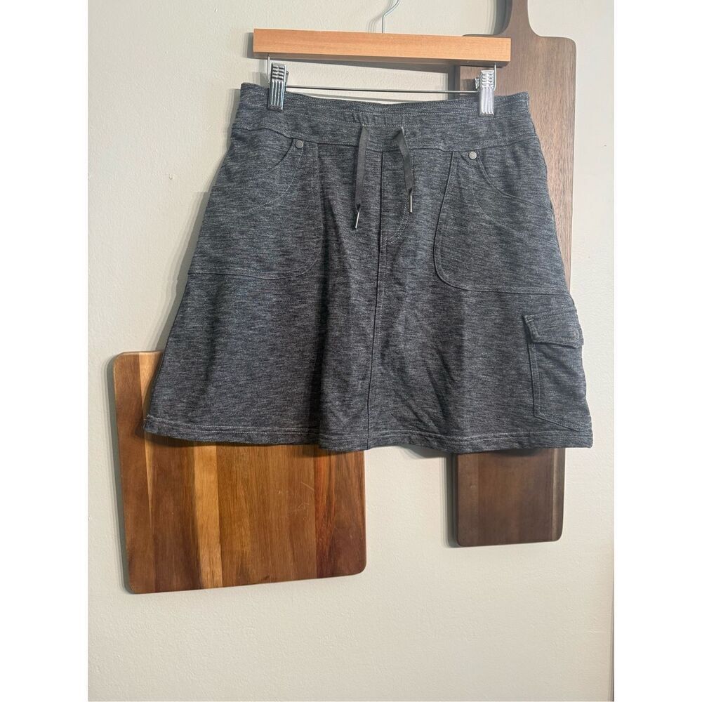 KUHL Mova Heather Gray Flat Front Multiple Pockets Hiking Skort Skirt Size XS